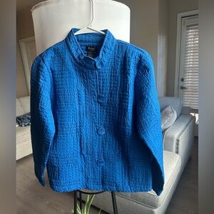 Analogy Blue Vintage Quilted Button jacket